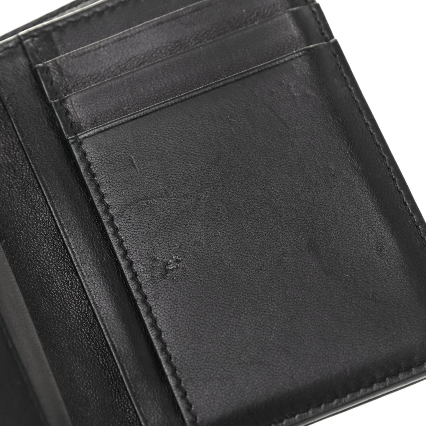 Lambskin Matelasse Monogram Vicky Tri-Fold Wallet Black