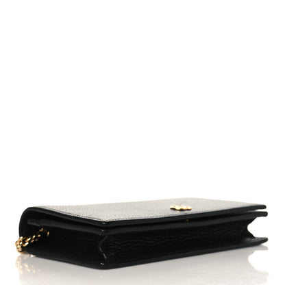 Gucci Calfskin Mini GG Marmont Chain Wallet Black 4 of 9