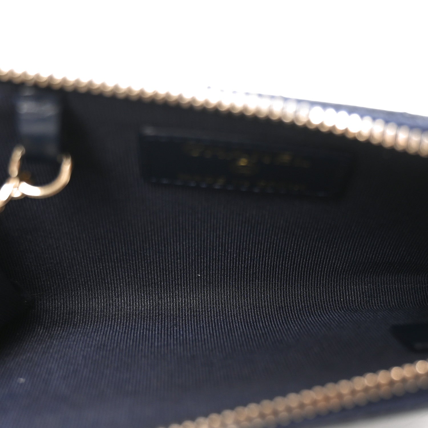 Chanel Caviar Quilted Zipped Key Holder Case Dark Blue 10 of 14