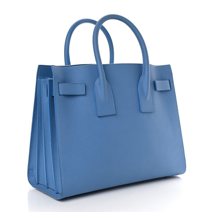 Saint Laurent Grained Calfskin Small Sac De Jour Blue Clair 3 of 10