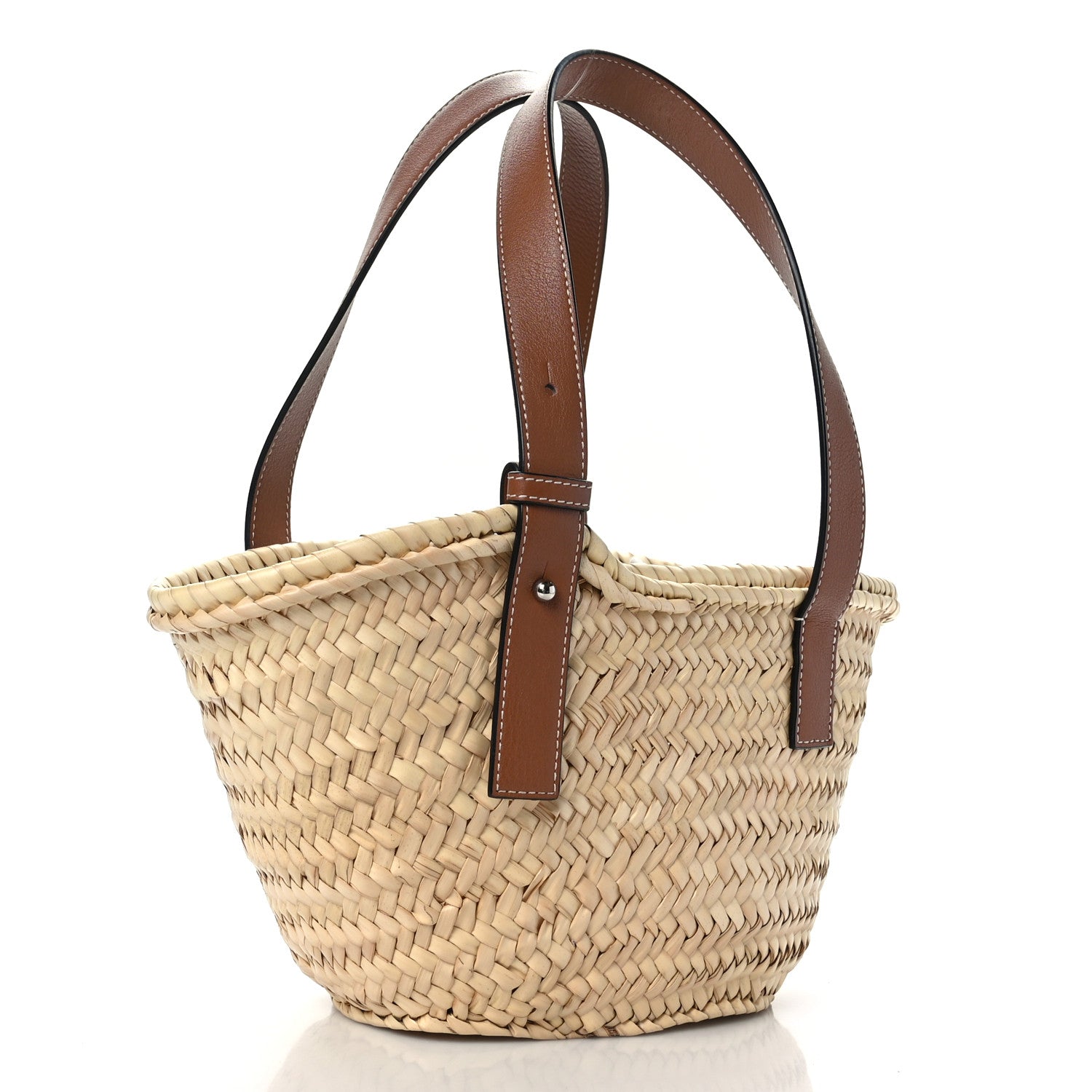 Loewe Raffia Small Basket Tote Bag Natural Tan 2 of 8