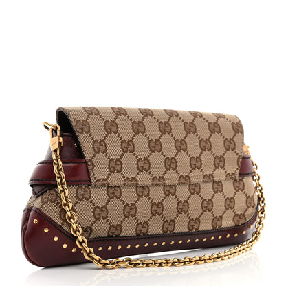 Gucci Monogram Studded Small Horsebit Clutch Bordeaux 3 of 10