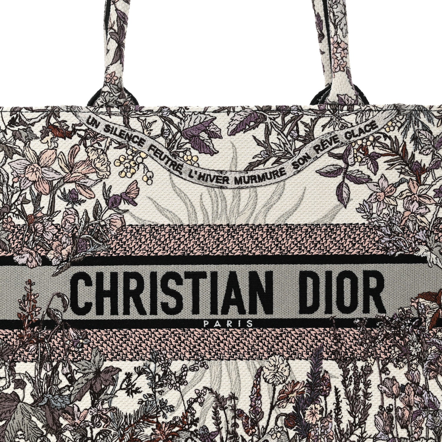 Christian Dior Canvas Embroidered Medium 4 Saisons Hiver Soleil Book Tote Multicolor 8 of 11