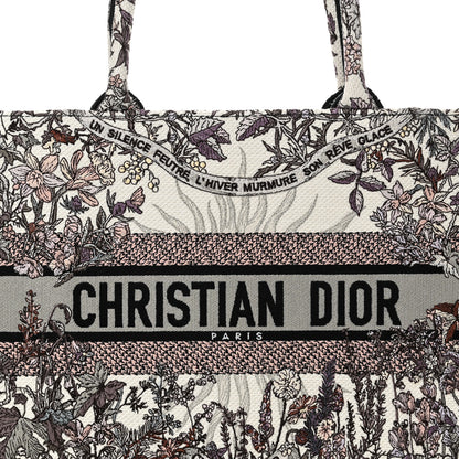 Christian Dior Canvas Embroidered Medium 4 Saisons Hiver Soleil Book Tote Multicolor 8 of 11