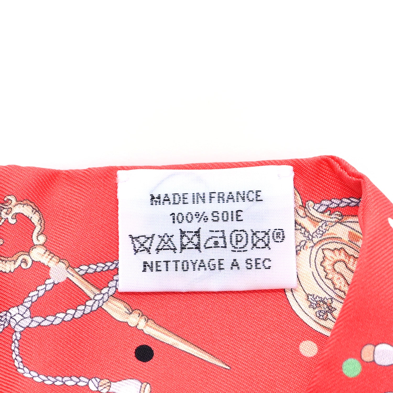 Hermes Silk Les Cles A Pois Twilly Grenadine Beige Multicolor 3 of 3