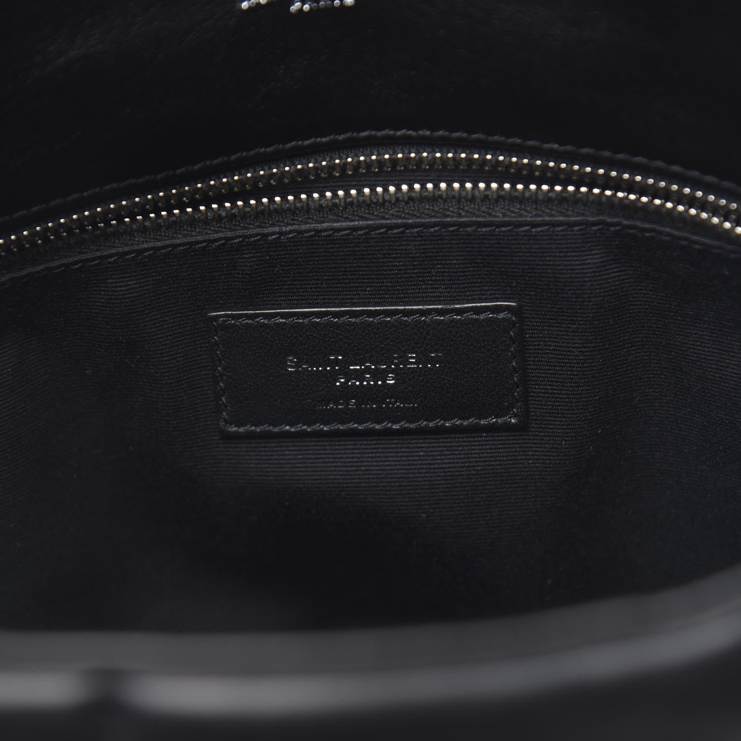 Saint Laurent Lambskin Quilted Medium Loulou Puffer Monogram Chain Satchel Black 6 of 9