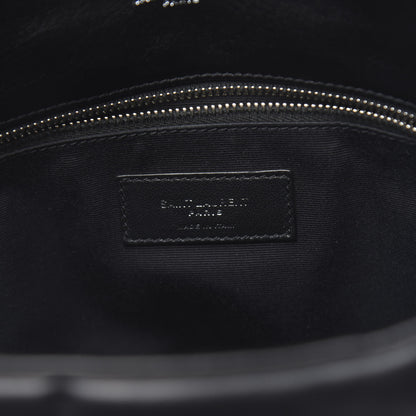 Saint Laurent Lambskin Quilted Medium Loulou Puffer Monogram Chain Satchel Black 6 of 9