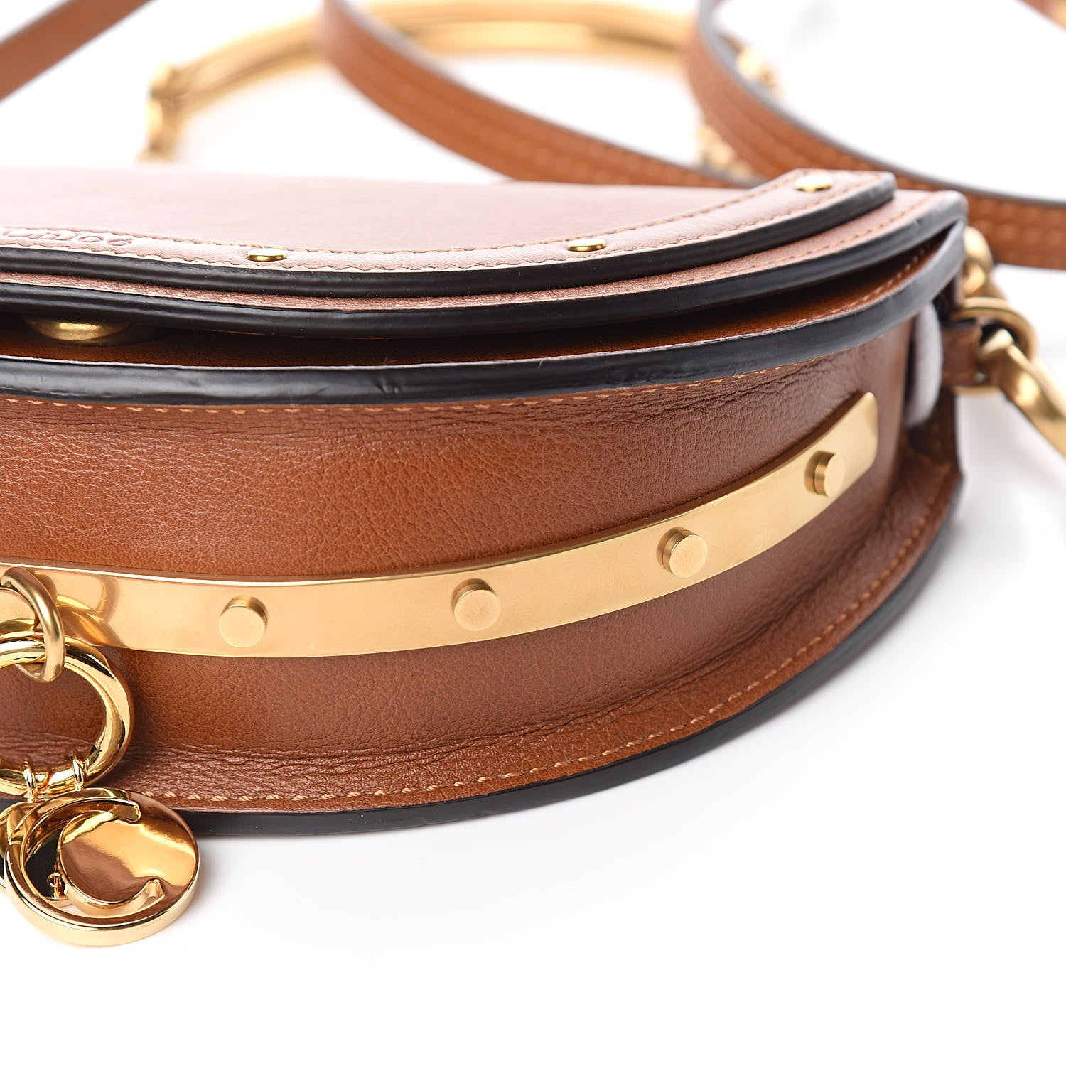 Chloe Calfskin Small Nile Bracelet Minaudiere Bag Caramel 10 of 11