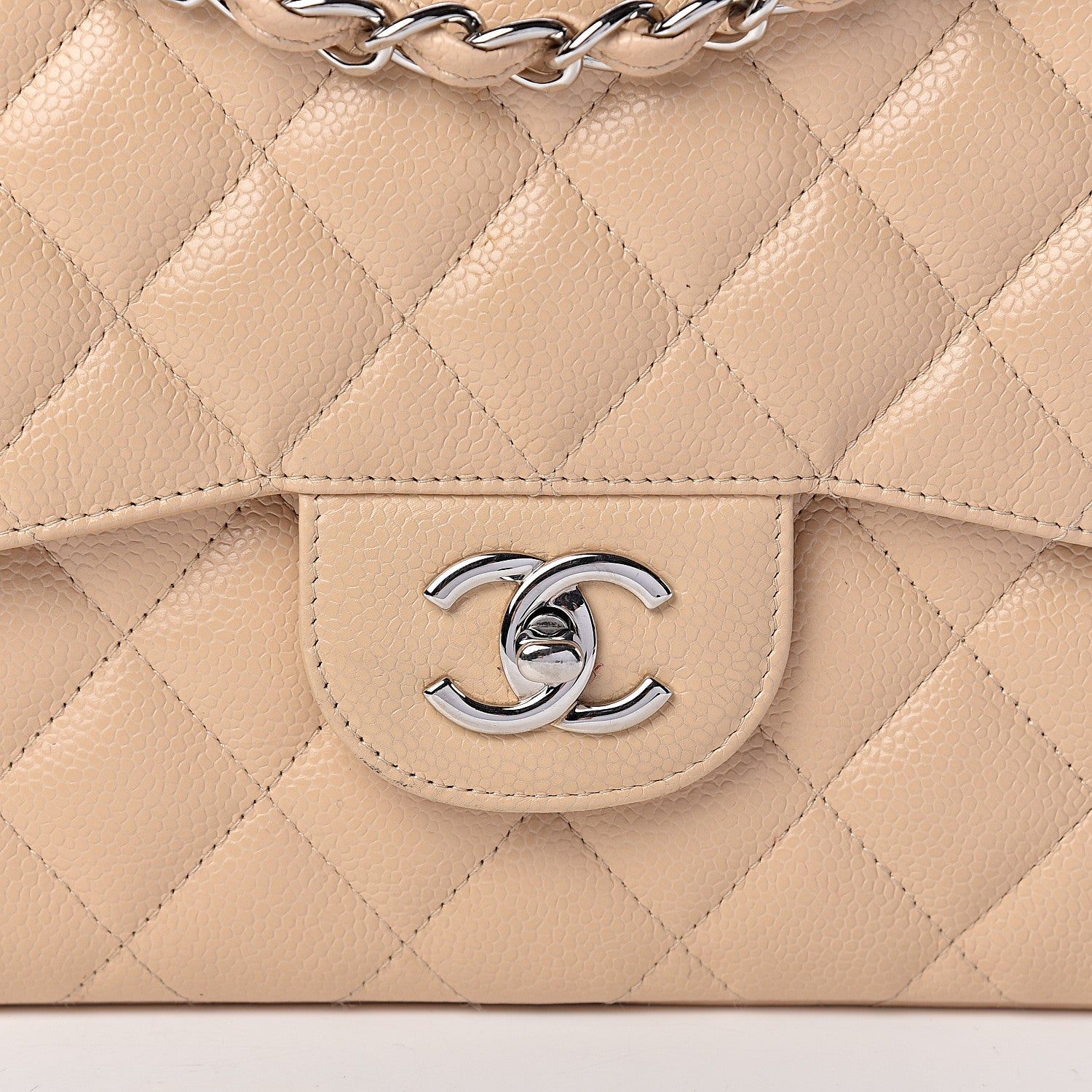 Chanel Caviar Quilted Jumbo Double Flap Beige Clair 11 of 13