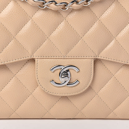 Chanel Caviar Quilted Jumbo Double Flap Beige Clair 11 of 13