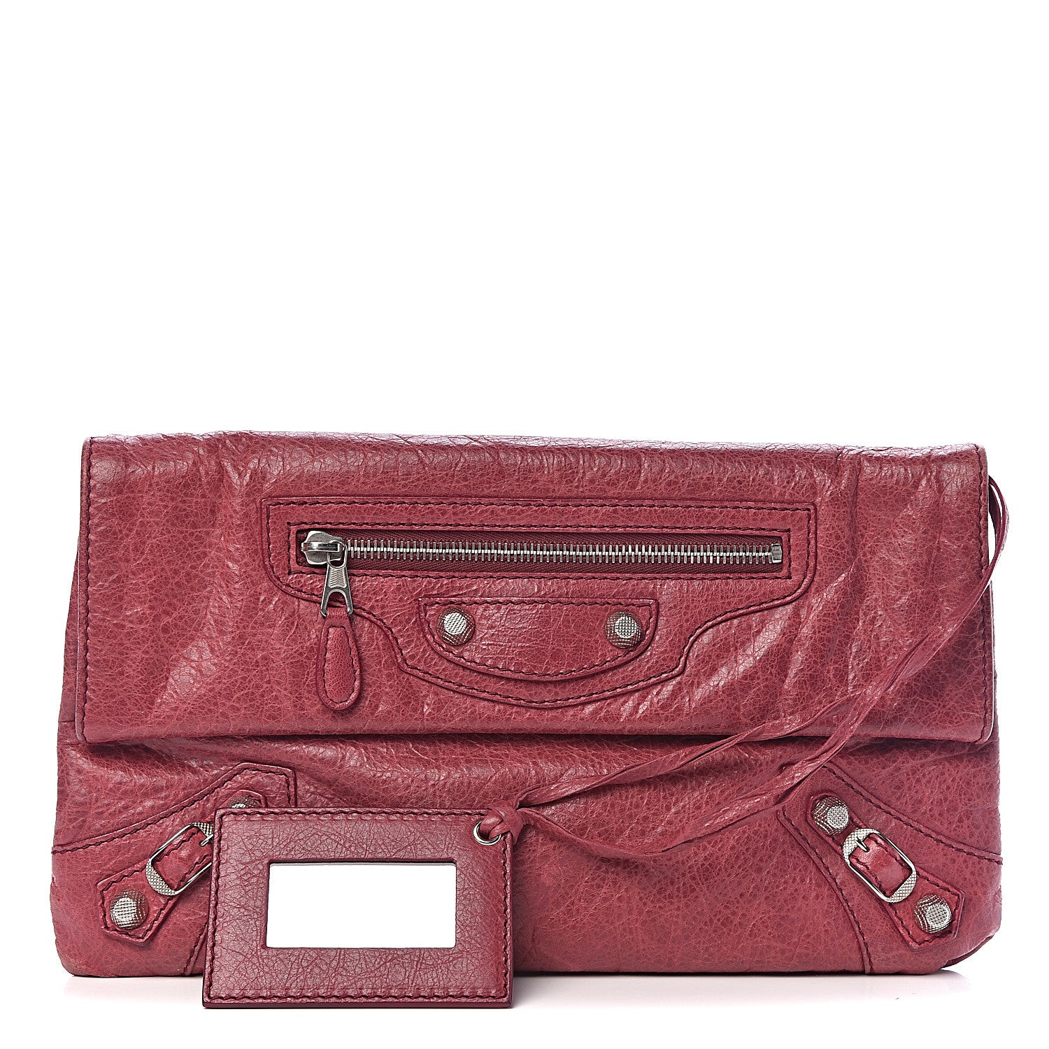 Balenciaga Agneau Giant 12 Silver Hardware Envelope Clutch Cassis 1 of 7