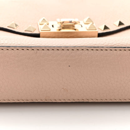Valentino Garavani Pebbled Calfskin Medium Rockstud Flip Lock Crossbody Bag Poudre 21 of 21