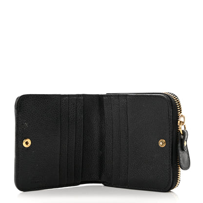 Chloe Grained Calfskin Compact Zip Around Wallet Black 5 of 7