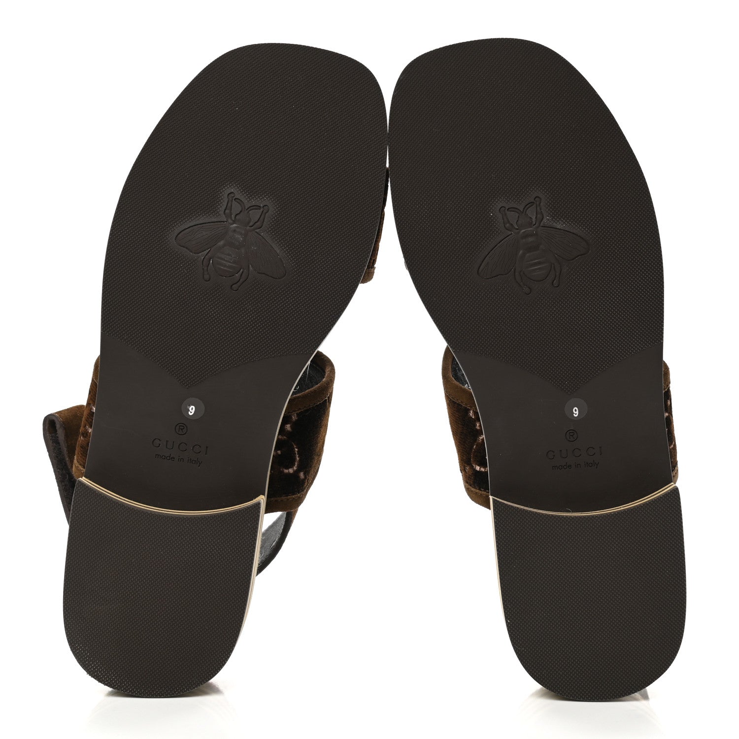 Gucci Velvet GG Monogram Suede Mens Platform Sandals 9 Coffee 5 of 8