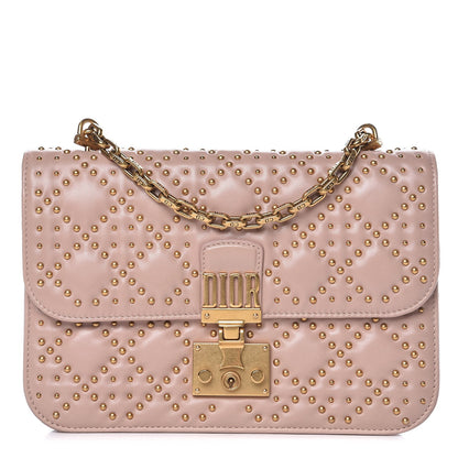 Christian Dior Lambskin Cannage Studded Large Dioraddict Flap Bag Nude 1 of 7