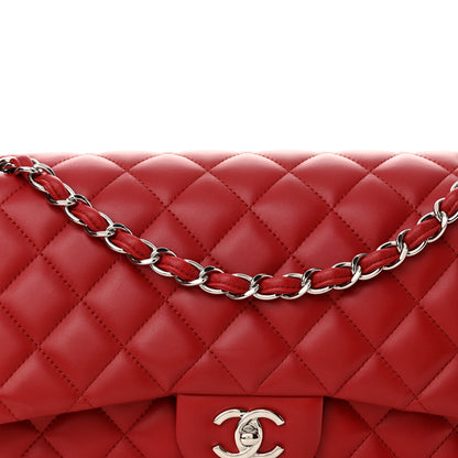 Chanel Lambskin Quilted Jumbo Double Flap Red 8 of 11