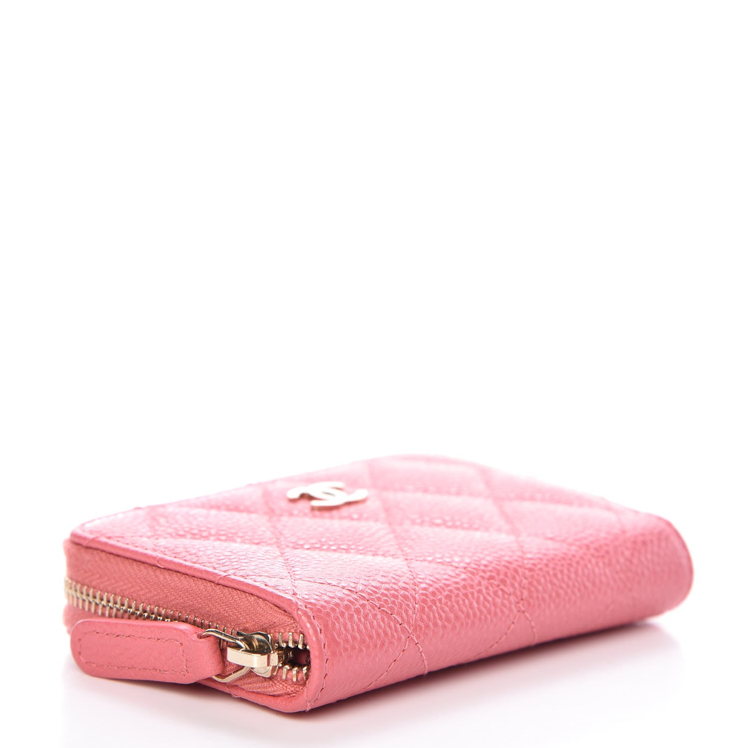 Chanel Caviar Quilted Zip Coin Purse Pink 4 of 8