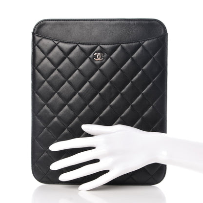 Chanel Lambskin Quilted iPad Case Black 2 of 11