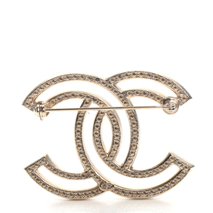 Chanel Crystal CC Brooch Light Gold 3 of 4