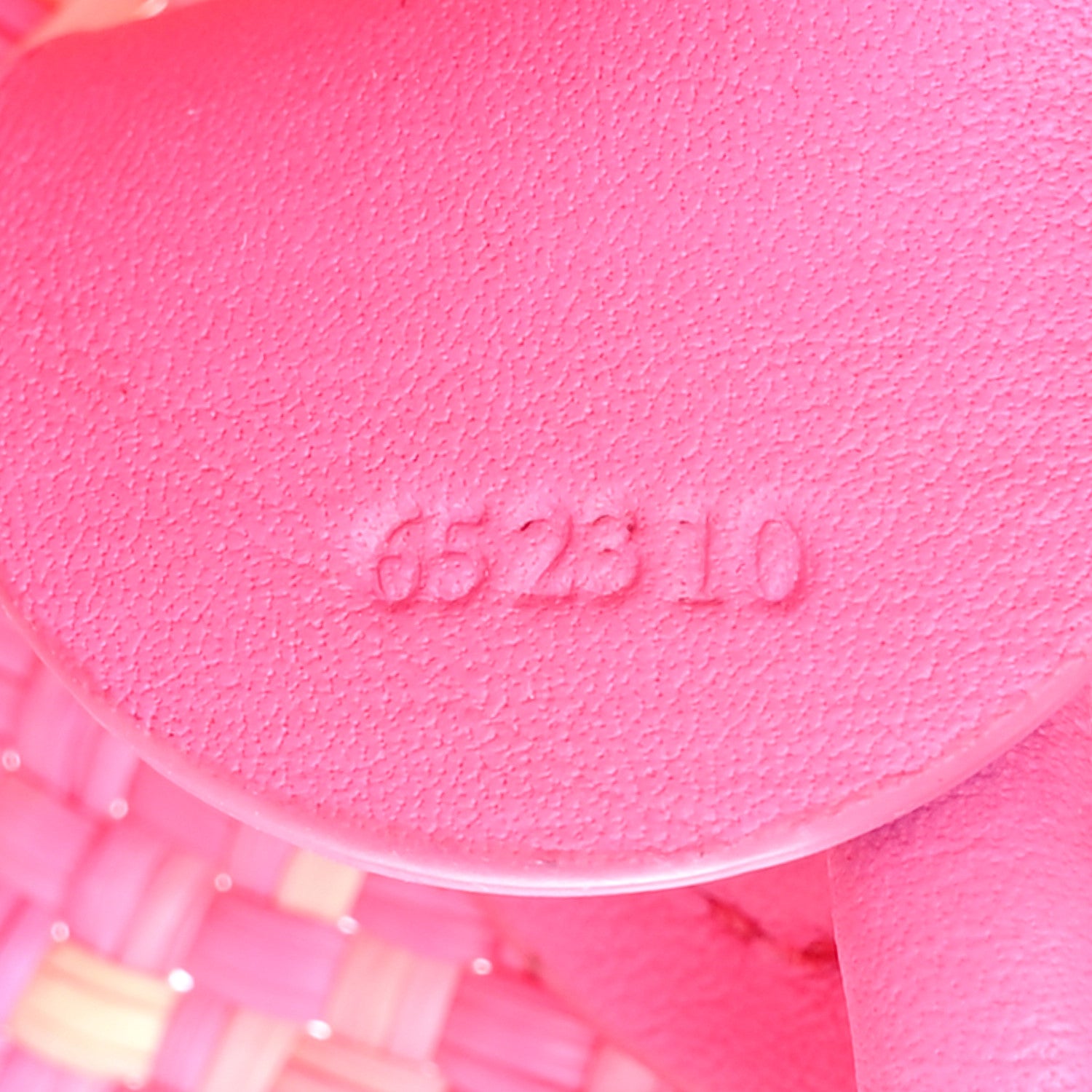 Loewe Iraca Palm Calfskin Small Anagram Basket Bag Fuchsia 7 of 13