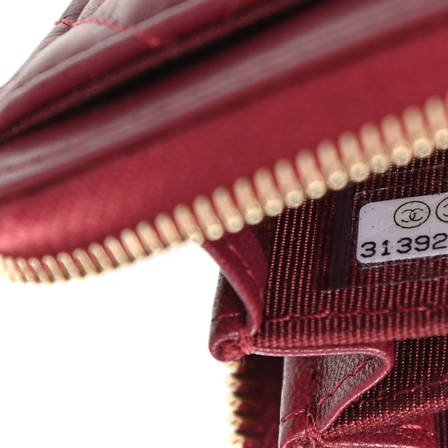 Chanel Lambskin Quilted Zip Around Coin Purse Wallet Burgundy 7 of 7