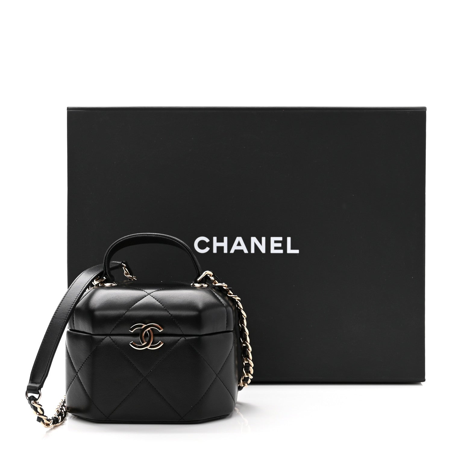 Chanel Lambskin Quilted Vendome Case Black 11 of 11