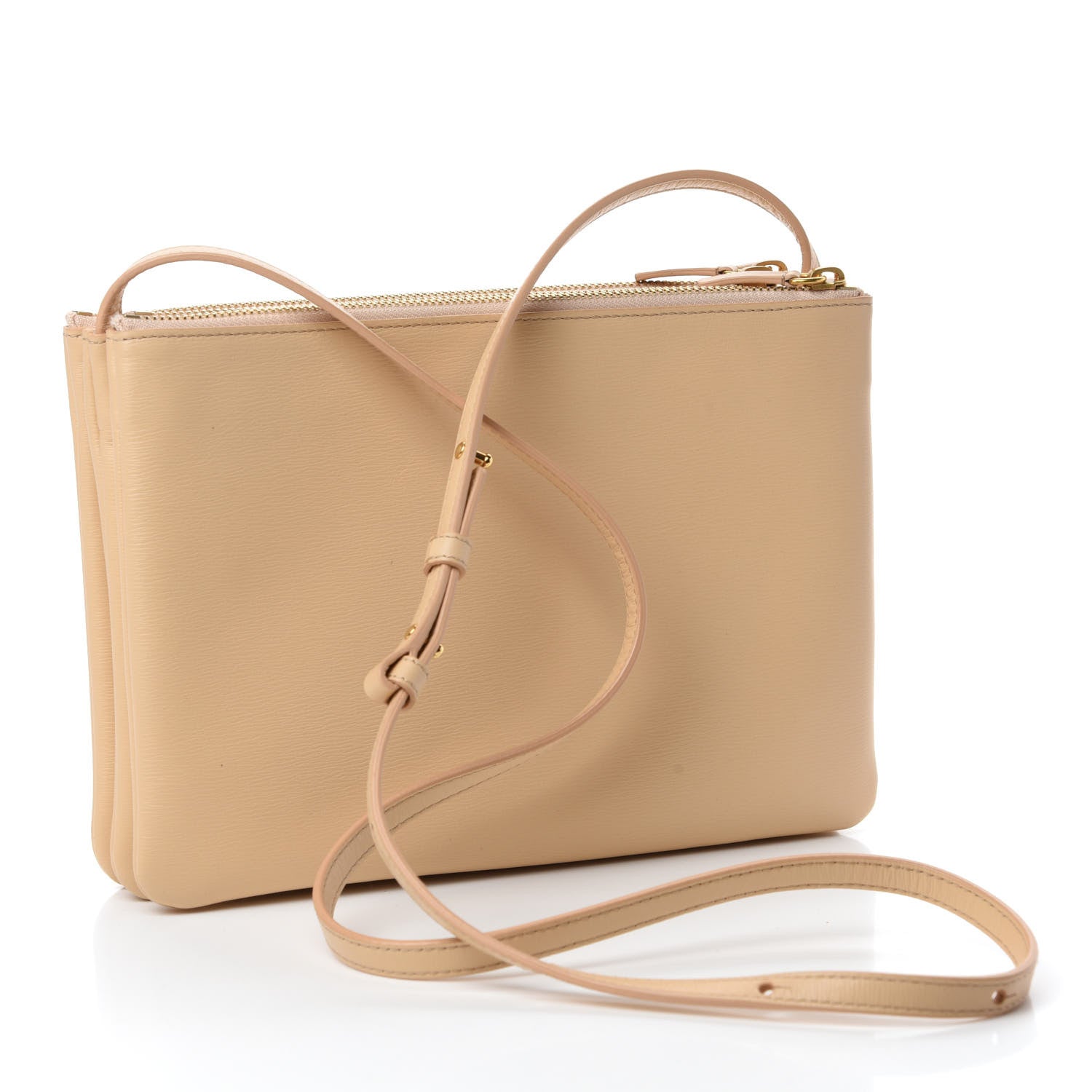 Celine Lambskin Large Trio Crossbody Bag Beige 3 of 11