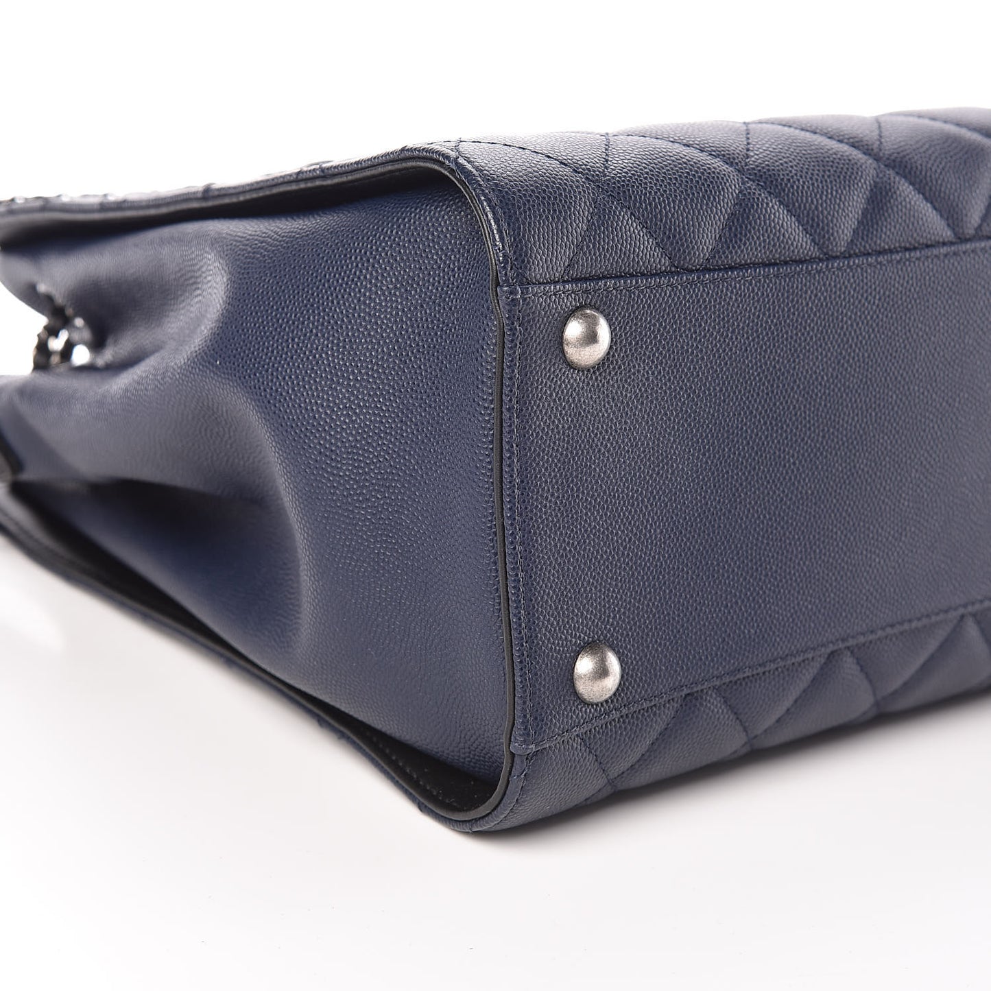Caviar Quilted Medium CC Bucket Bag Dark Blue