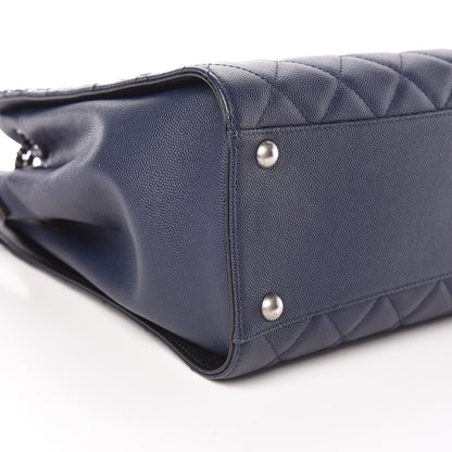 Chanel Caviar Quilted Medium CC Bucket Bag Dark Blue 5 of 9