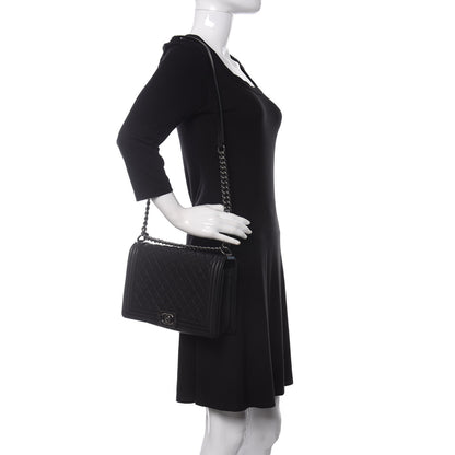 Chanel Grained Calfskin Quilted New Medium Boy Flap Black 2 of 11