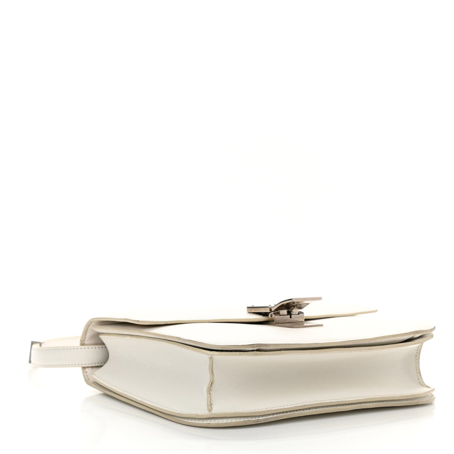 Liege Calfskin Medium Classic Box Flap Bag White
