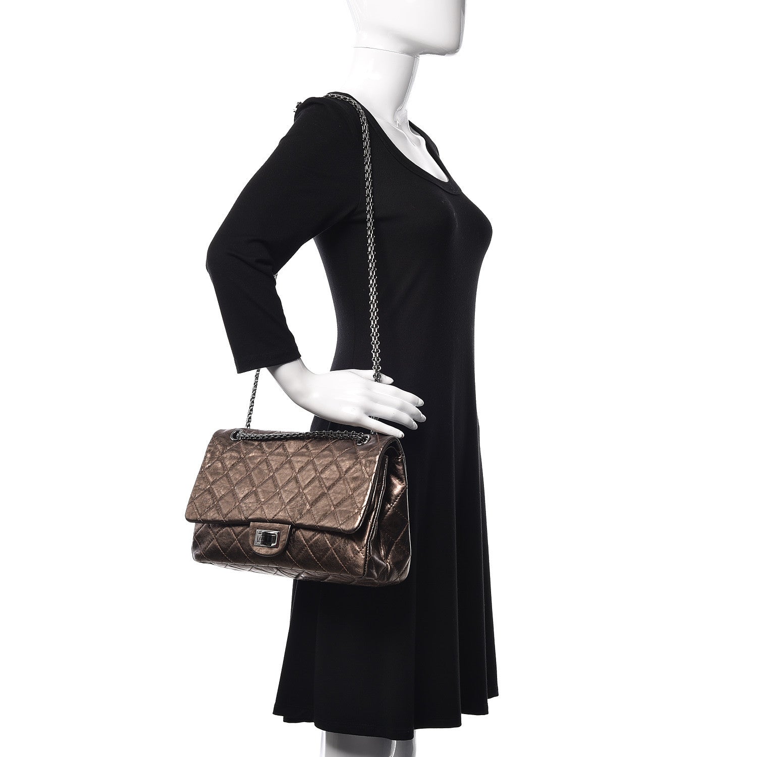 Chanel Metallic Aged Calfskin Quilted 2.55 Reissue 227 Flap Bronze 2 of 23