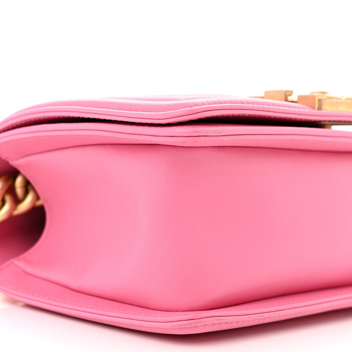 Calfskin Quilted Small Boy Flap Pink