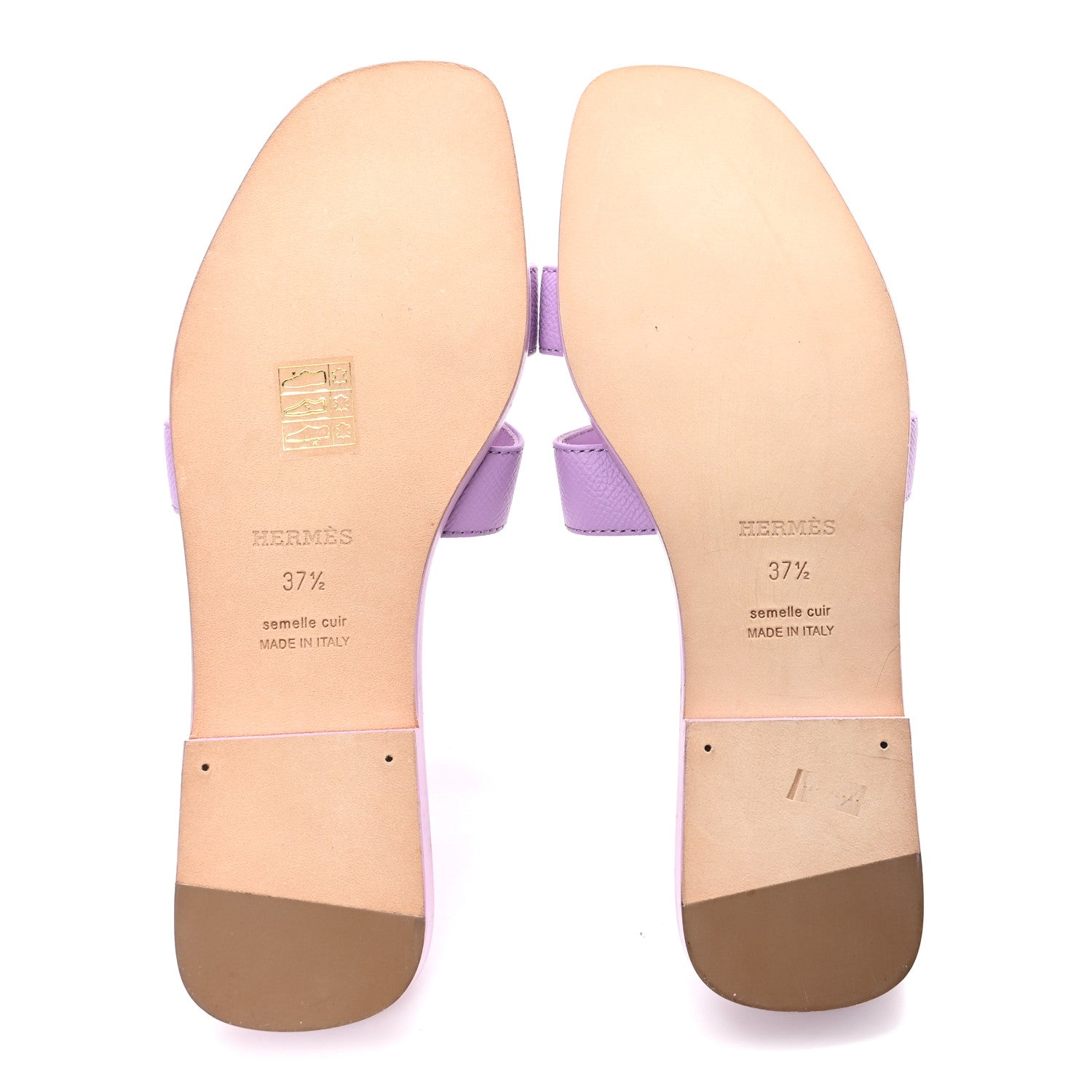 Hermes Epsom Oran Sandals 37.5 Violet Amethyste 6 of 9