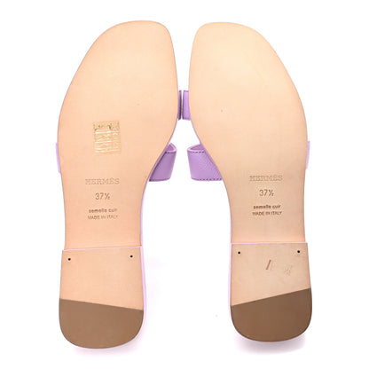 Hermes Epsom Oran Sandals 37.5 Violet Amethyste 6 of 9