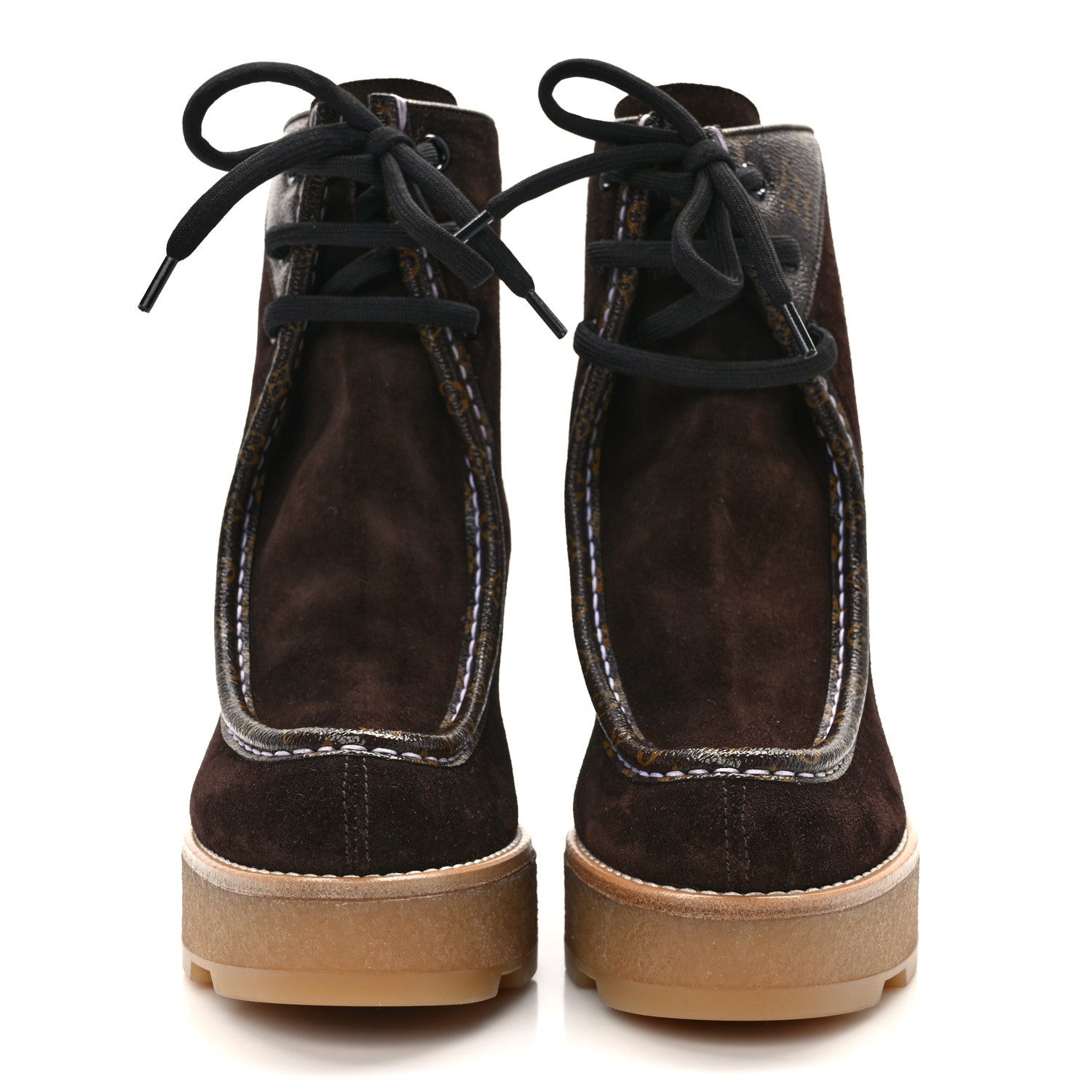 Louis Vuitton Suede Monogram Beaubourg Ankle Boots 39 Marron 2 of 10