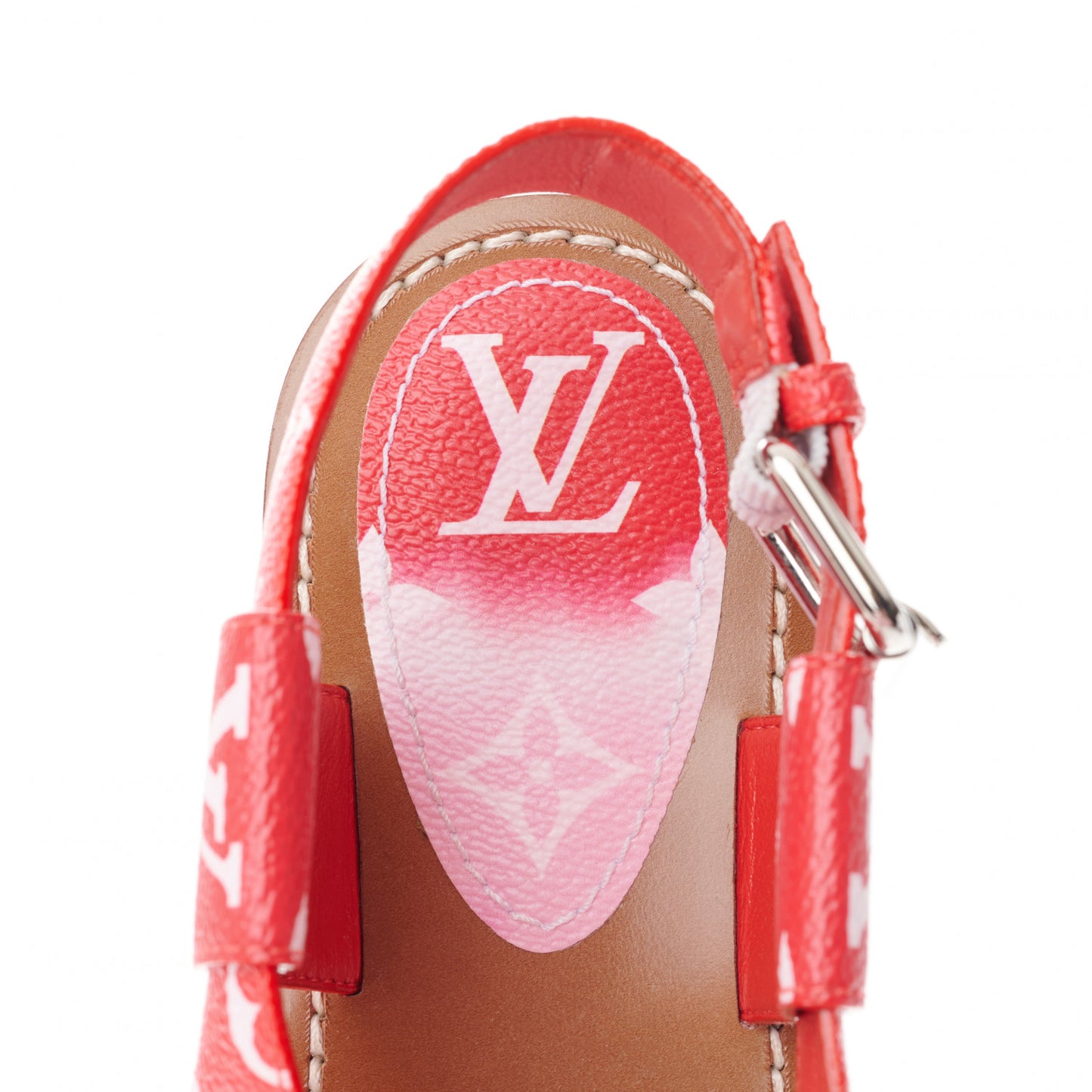 Monogram Escale Palma Flat Sandals 39 Rouge