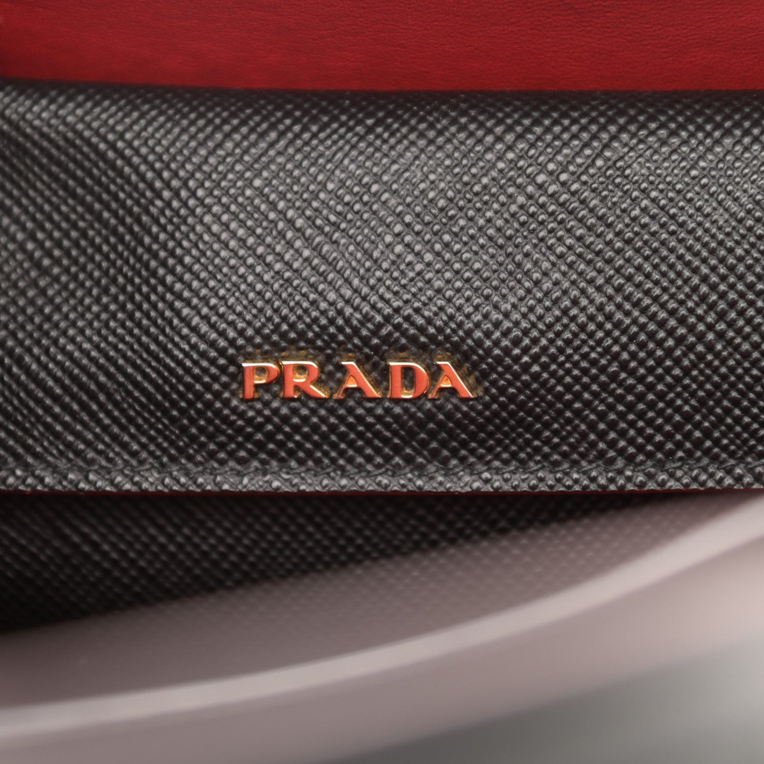 Prada Saffiano Cuir Small Double Bag Black Fuoco 6 of 16