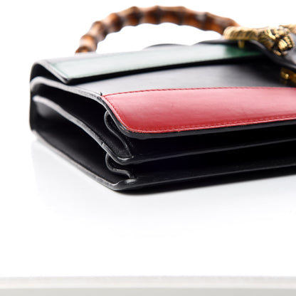 Gucci Calfskin Bamboo Web Large Dionysus Top Handle Bag Black Bright Evergreen Hibiscus Red 6 of 11