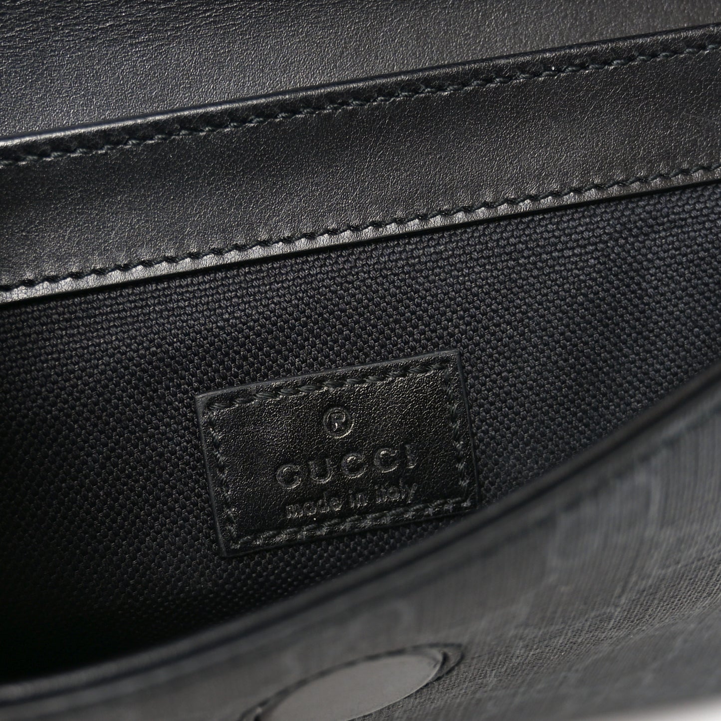 GG Supreme Monogram Web Small Belt Bag Black Grey