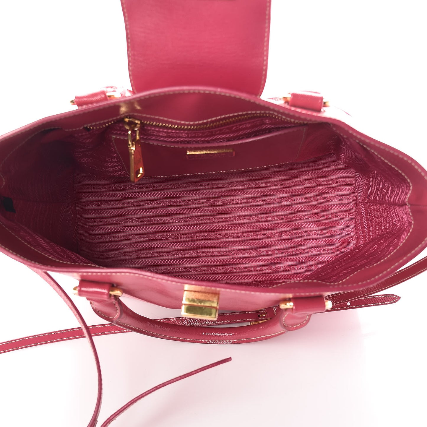 Saffiano Vernice Turn Lock Shopping Tote Peonia