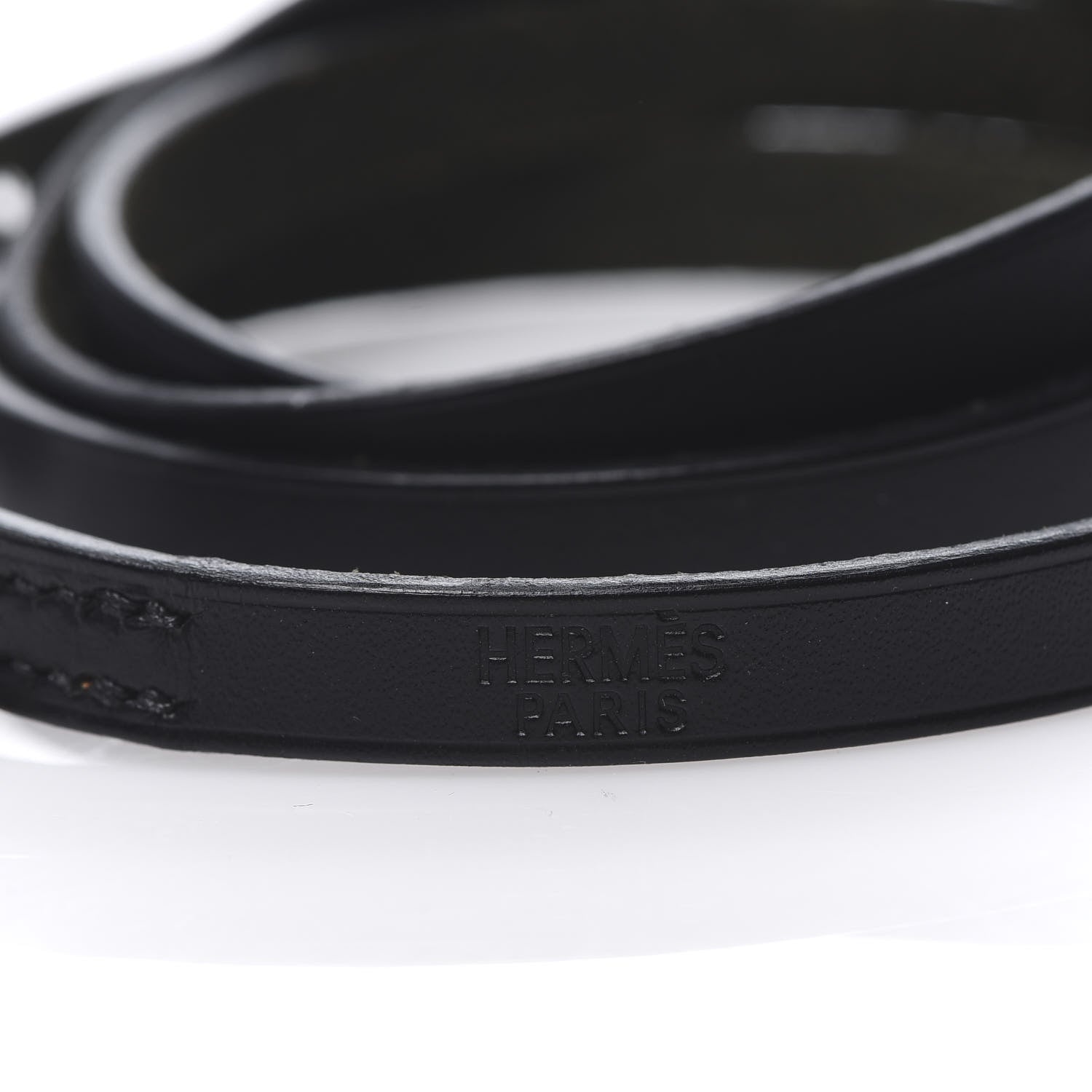 Hermes Chamonix Hapi 3MM Triple Tour Wrap Bracelet L Black 4 of 5