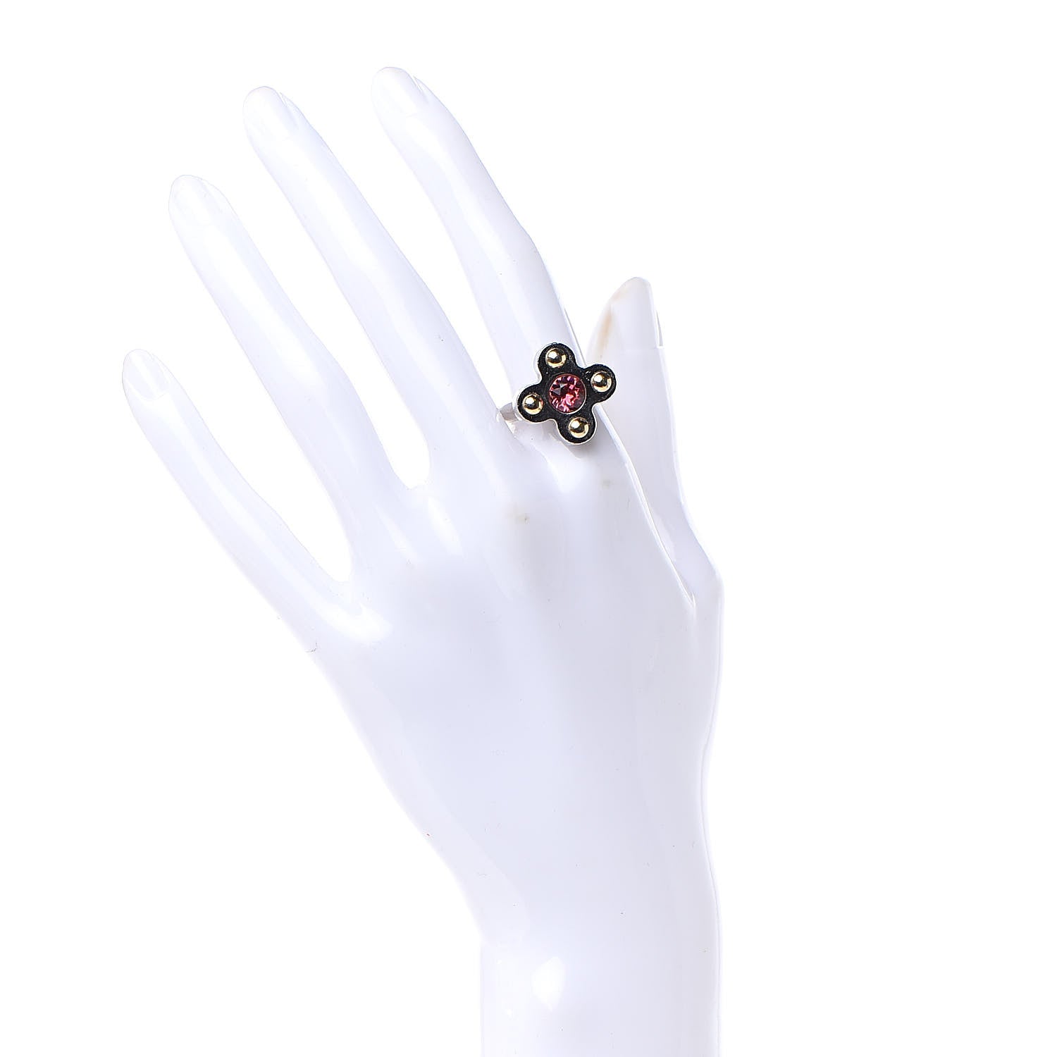 Louis Vuitton Crystal Love Letters Timeless Ring Silver L 7.75 2 of 6