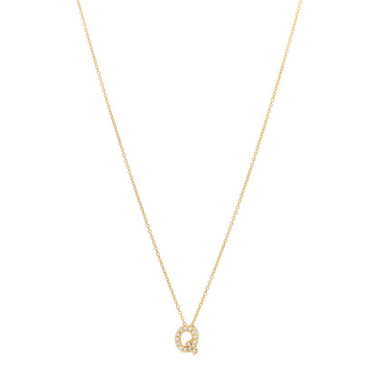 Roberto Coin 18K Yellow Gold Diamond Love Letter Q Pendant Necklace 1 of 4
