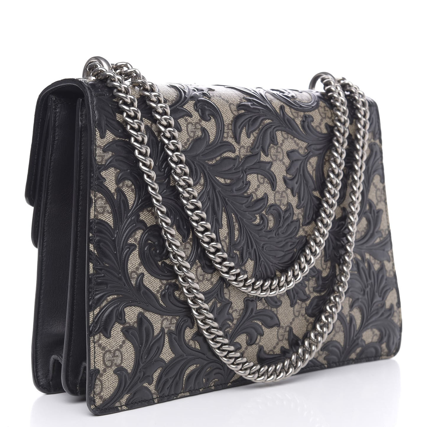 GG Supreme Monogram Arabesque Medium Dionysus Shoulder Bag Black
