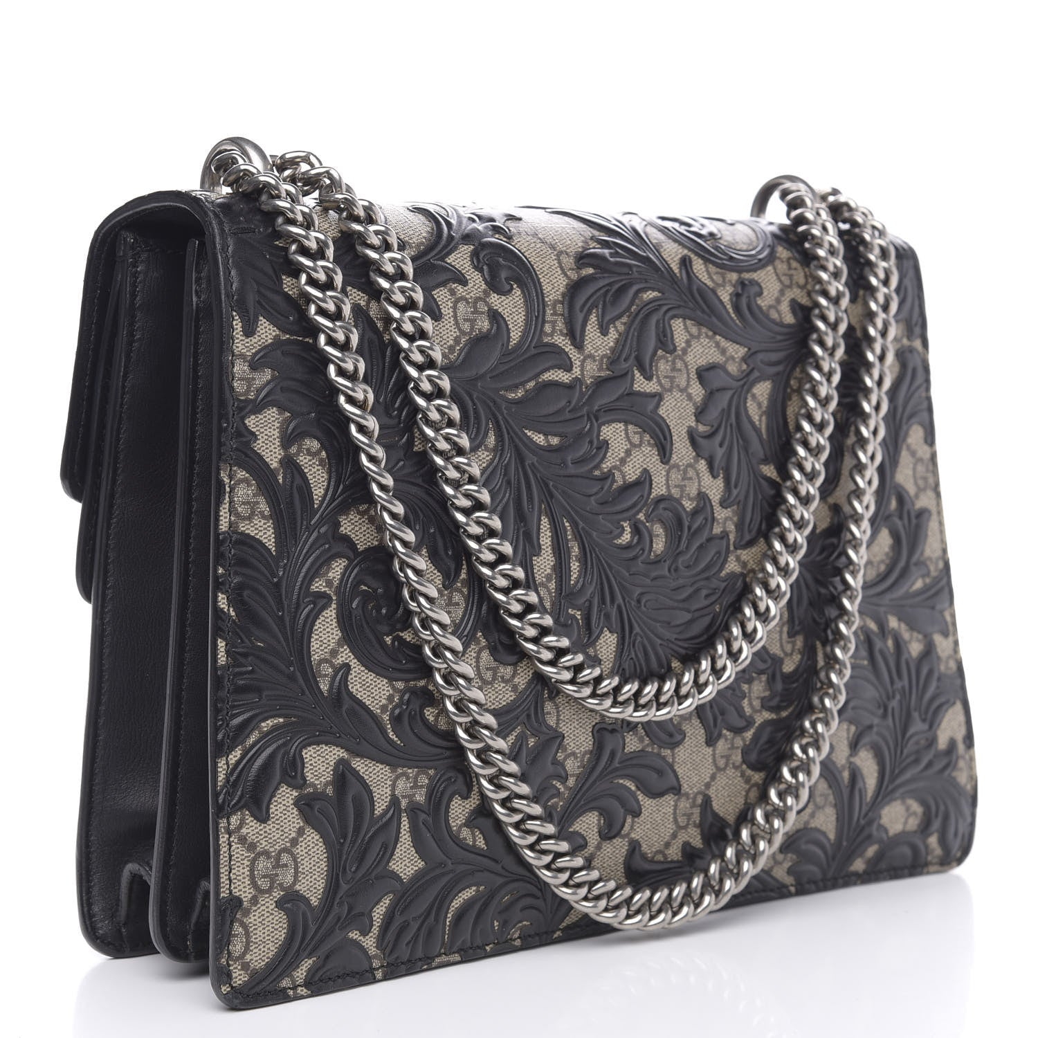 Gucci GG Supreme Monogram Arabesque Medium Dionysus Shoulder Bag Black 3 of 16