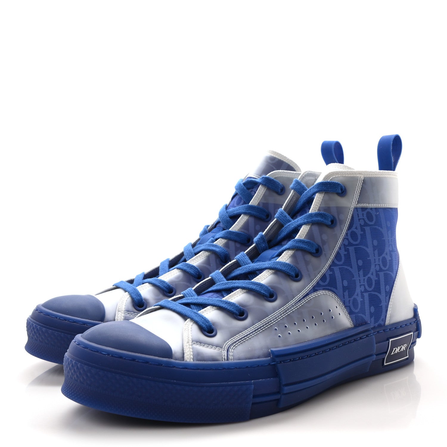 Christian Dior Technical Canvas Oblique Mens B23 High Top Sneakers 44 Blue 4 of 9
