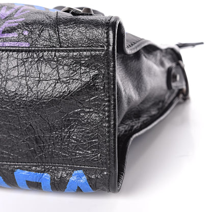 Balenciaga Agneau Arena Graffiti All Over Classic Hardware City Black Bleu Violet 6 of 10