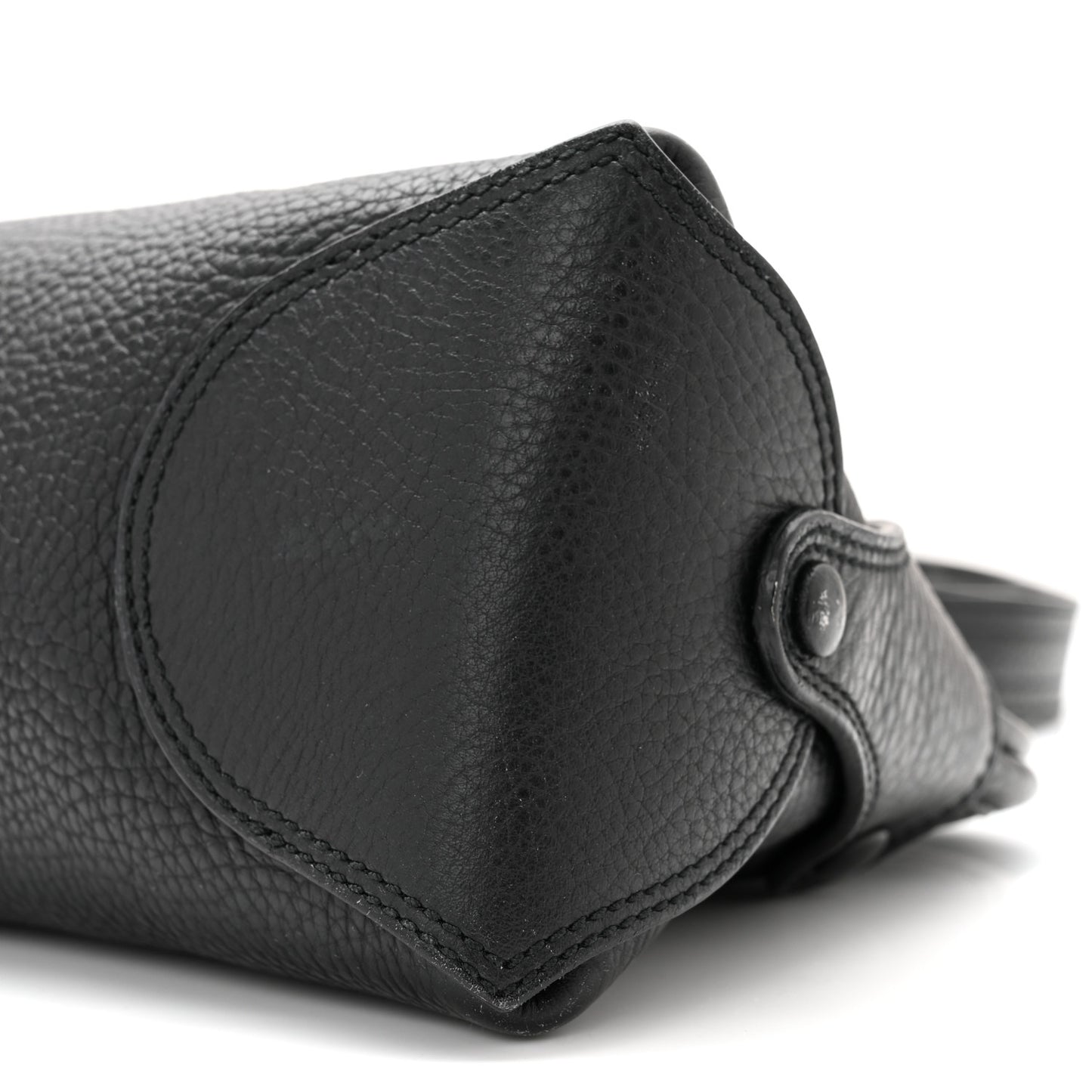 Grained Calfskin Shoulder Bag Black