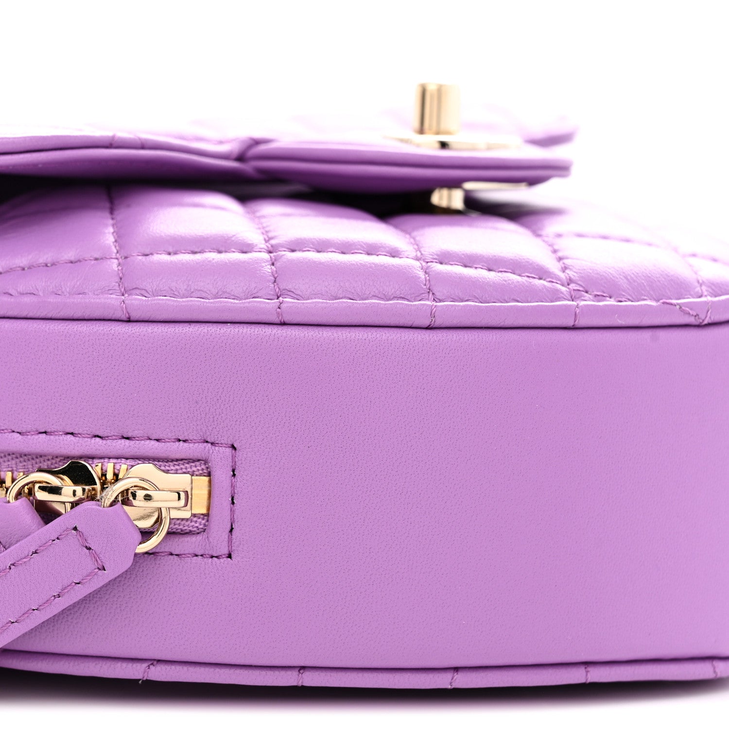 Chanel Lambskin Quilted CC In Love Heart Bag Purple 9 of 11
